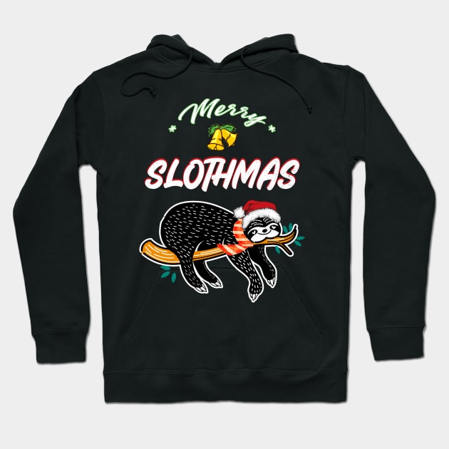 Merry Slothmas Hoodie by MZeeDesigns